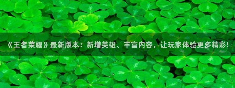 欧博娱乐平台：《王者荣耀》最新版本：新增英雄、丰富内容，让玩