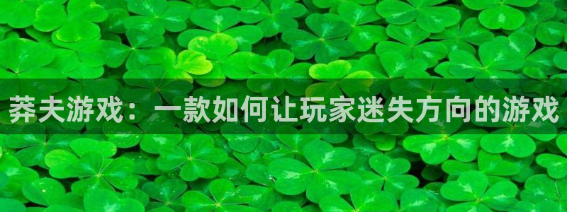 欧博娱乐网址注册：莽夫游戏：一款如何让玩家迷失方向的游戏